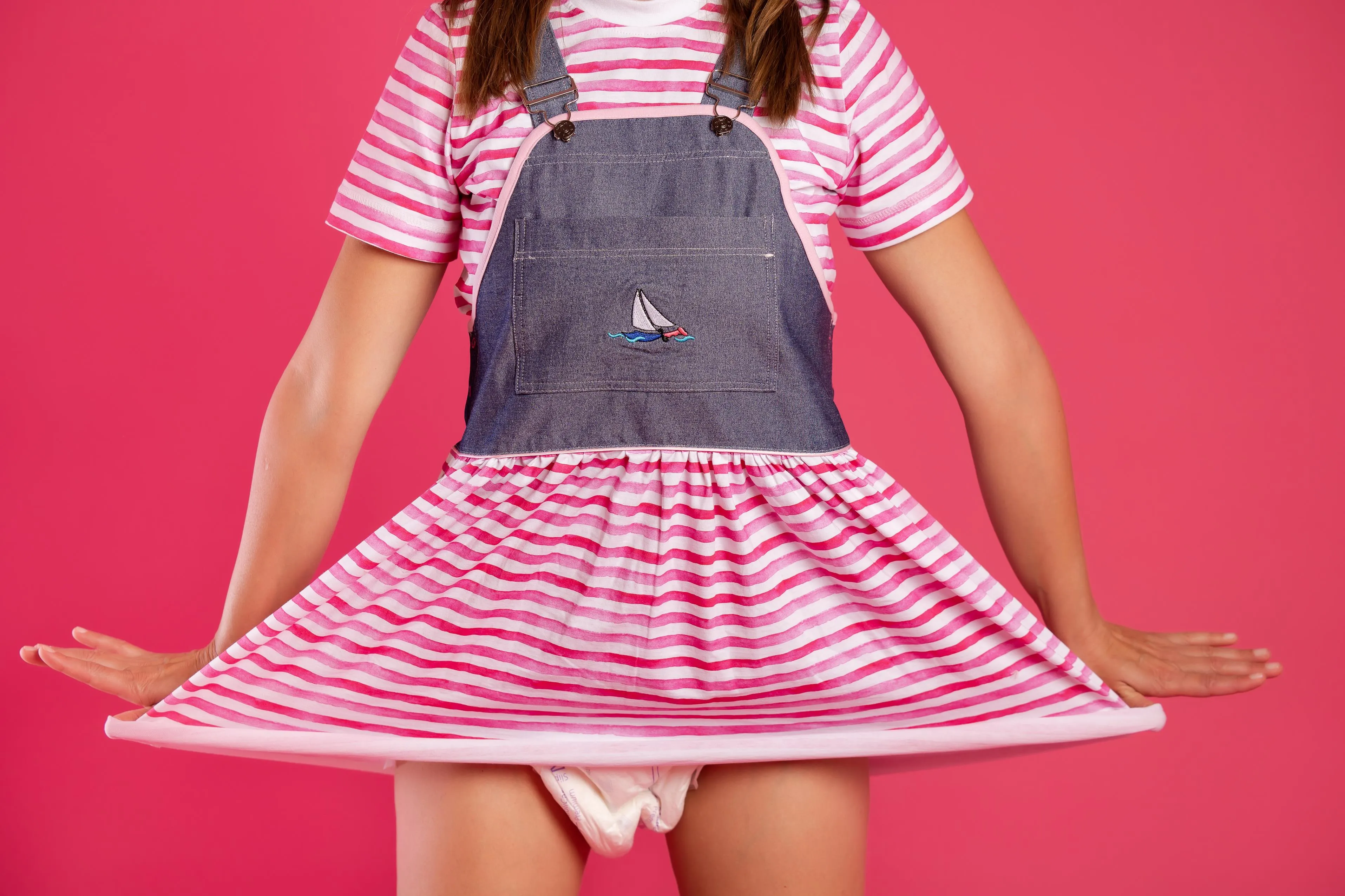 ADULT BABY JEANS DRESS and SHIRT "TRINI" 2in1 SET
