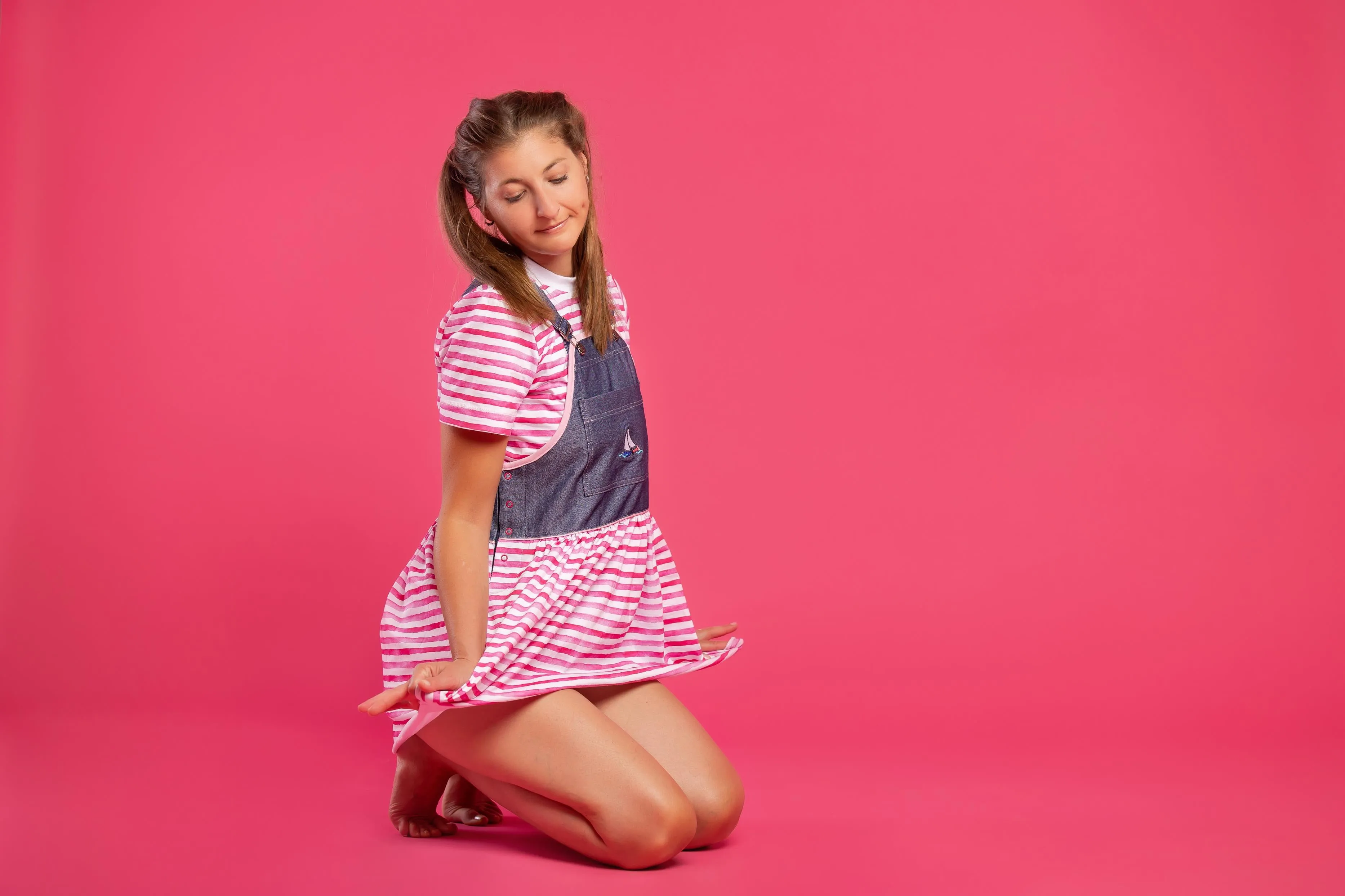 ADULT BABY JEANS DRESS and SHIRT "TRINI" 2in1 SET