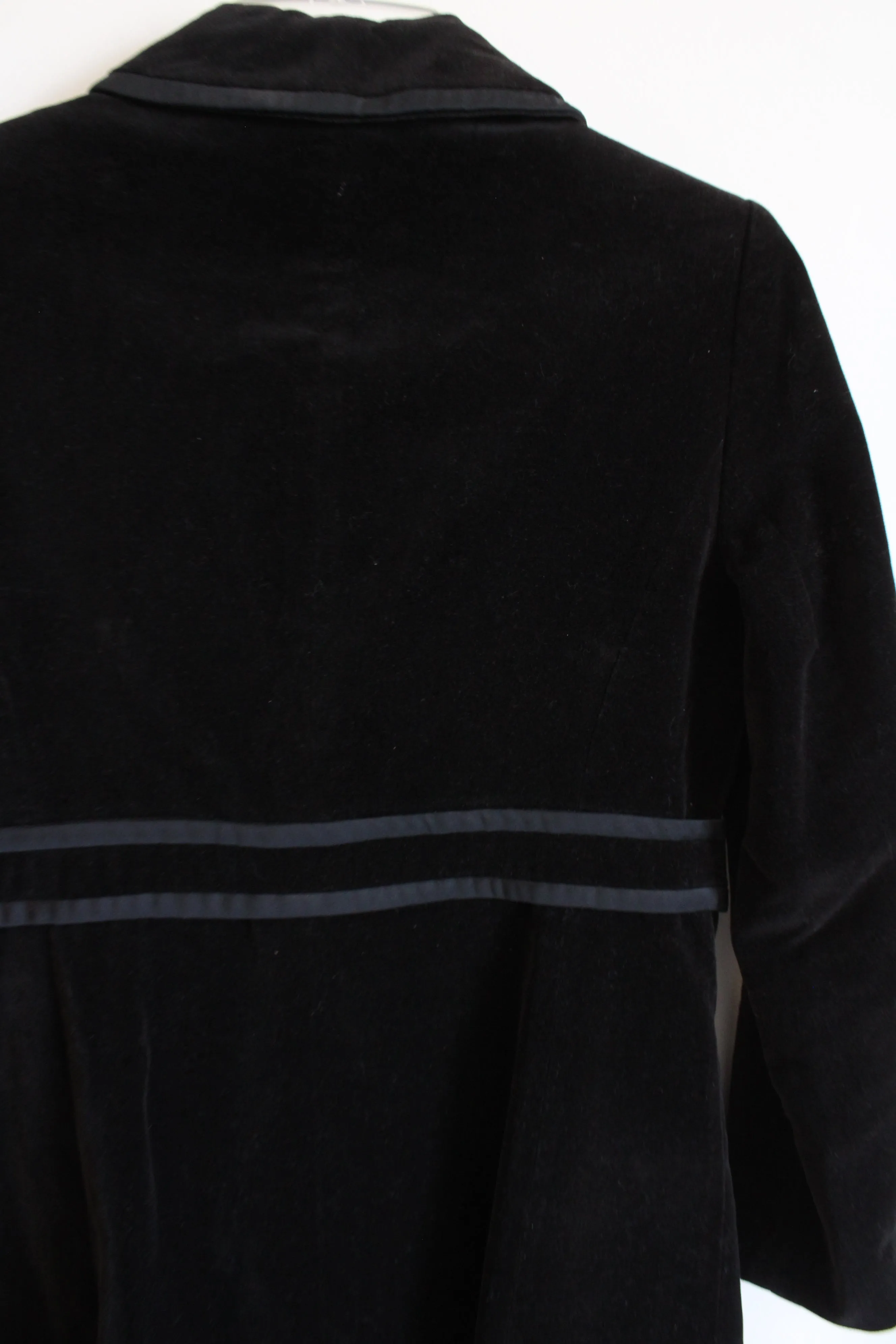 Ann Taylor Black Velvet Pea Coat | 2 Petite