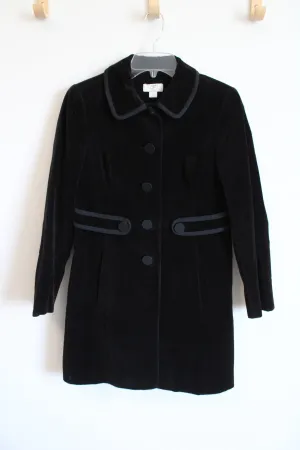 Ann Taylor Black Velvet Pea Coat | 2 Petite
