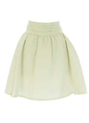 ANNE LEMAN Women's Silver Jacquard High Waisted Susanna Skirt SP91SK2 $320 NEW