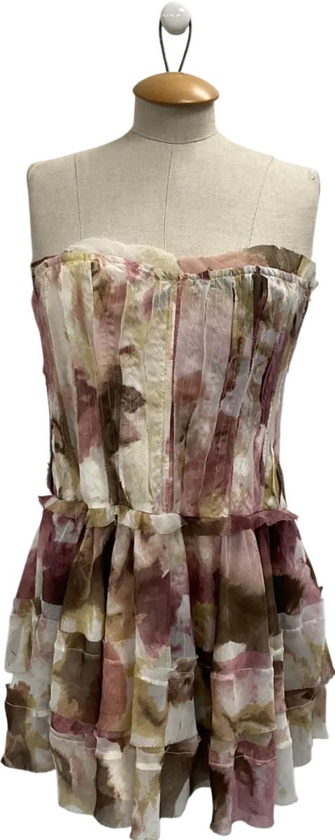 ASOS Pink Strapless Tulle Mini Dress UK 10