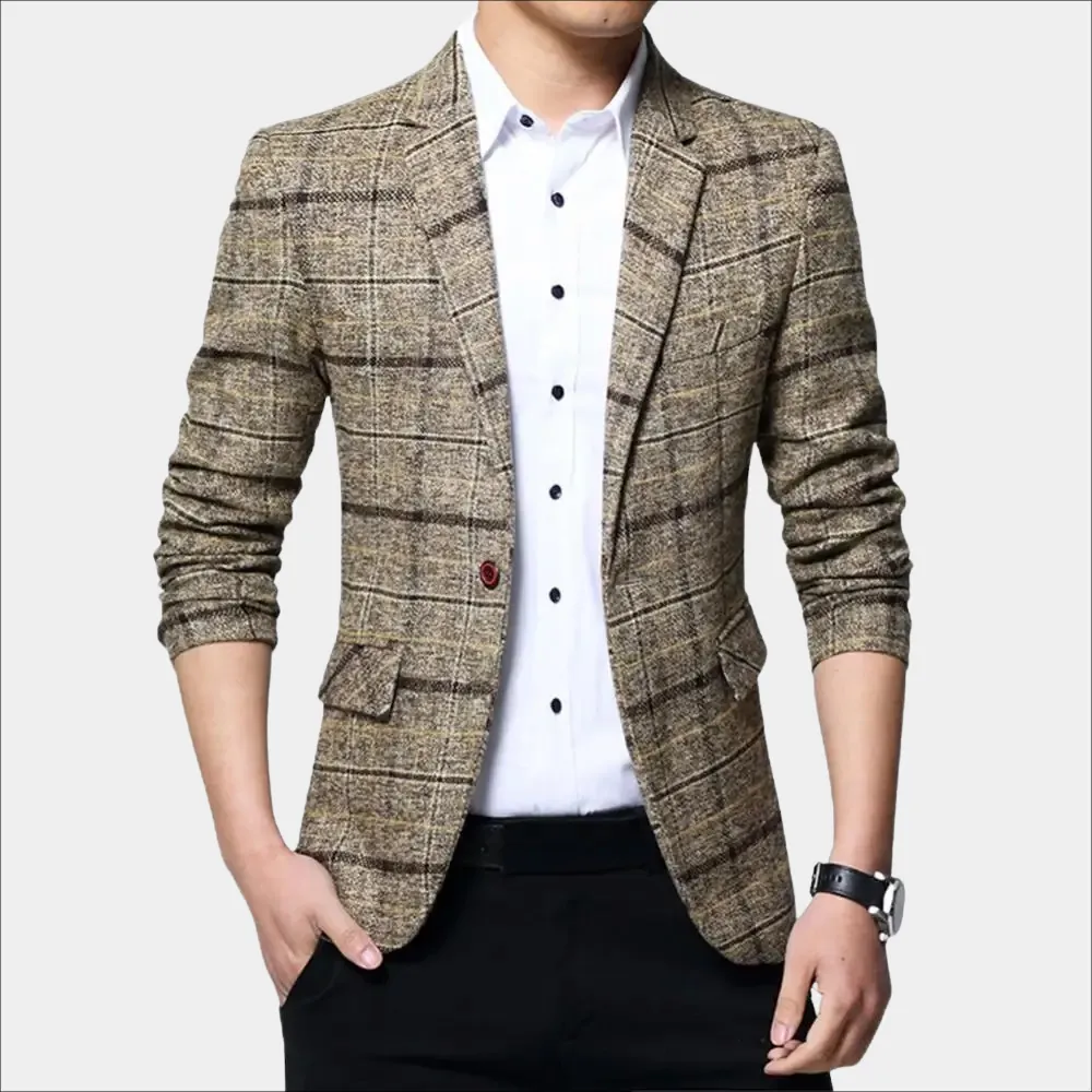Balder - Trendy Checked Blazer for Men for a Casual Look
