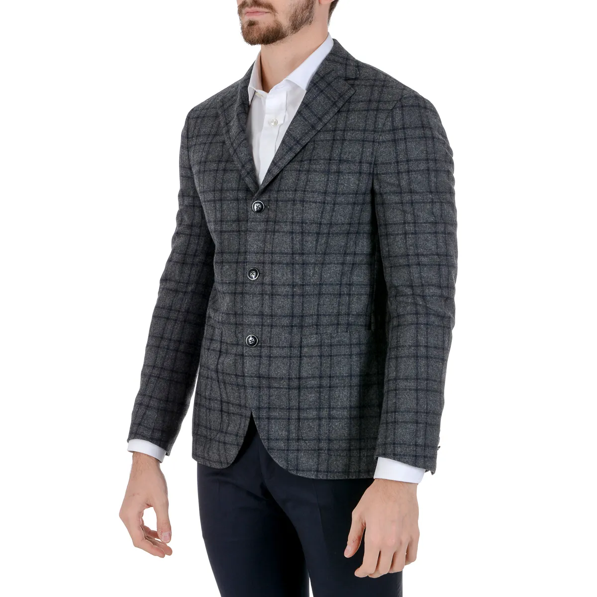 Barba Napoli Mens Jacket Long Sleeves Checked