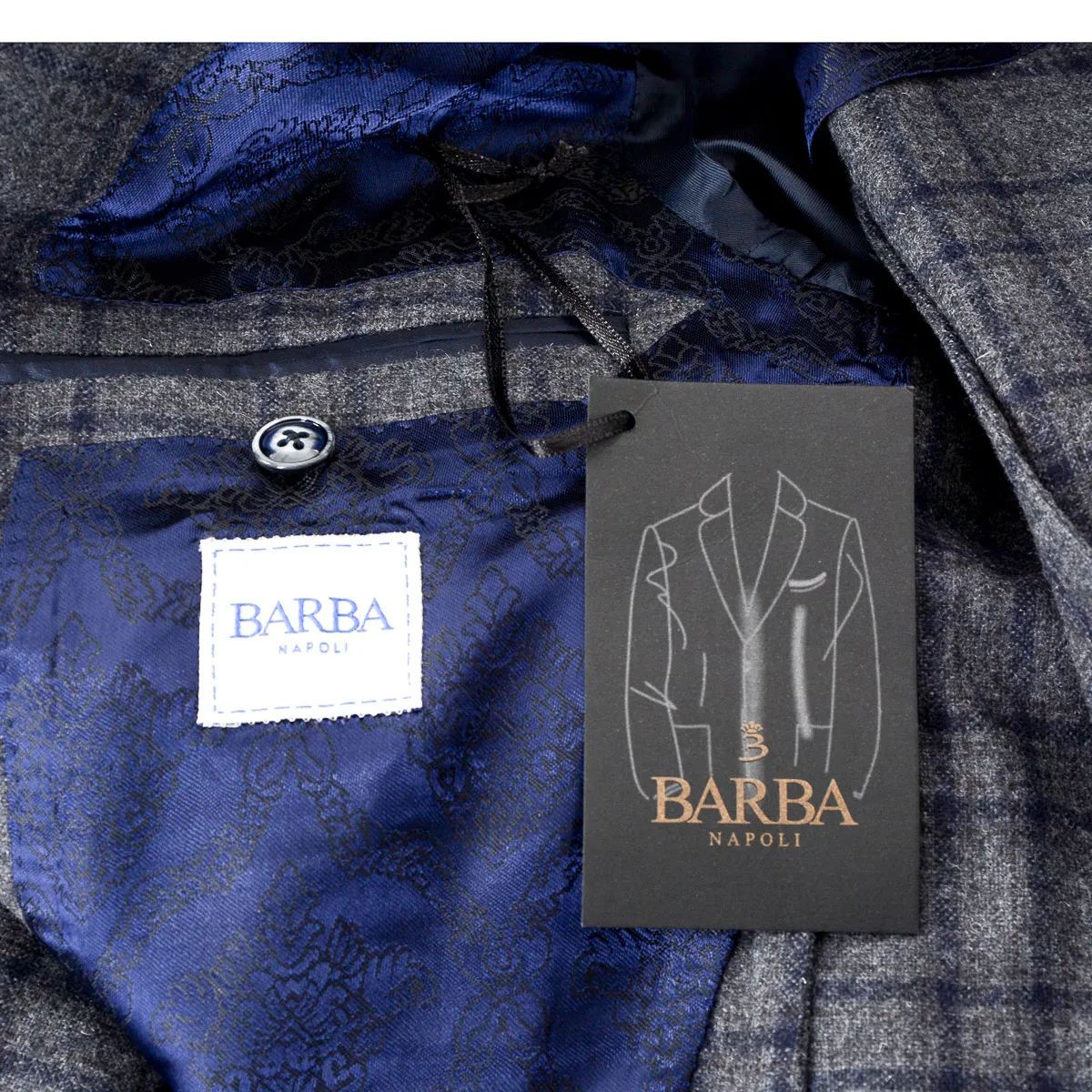 Barba Napoli Mens Jacket Long Sleeves Checked