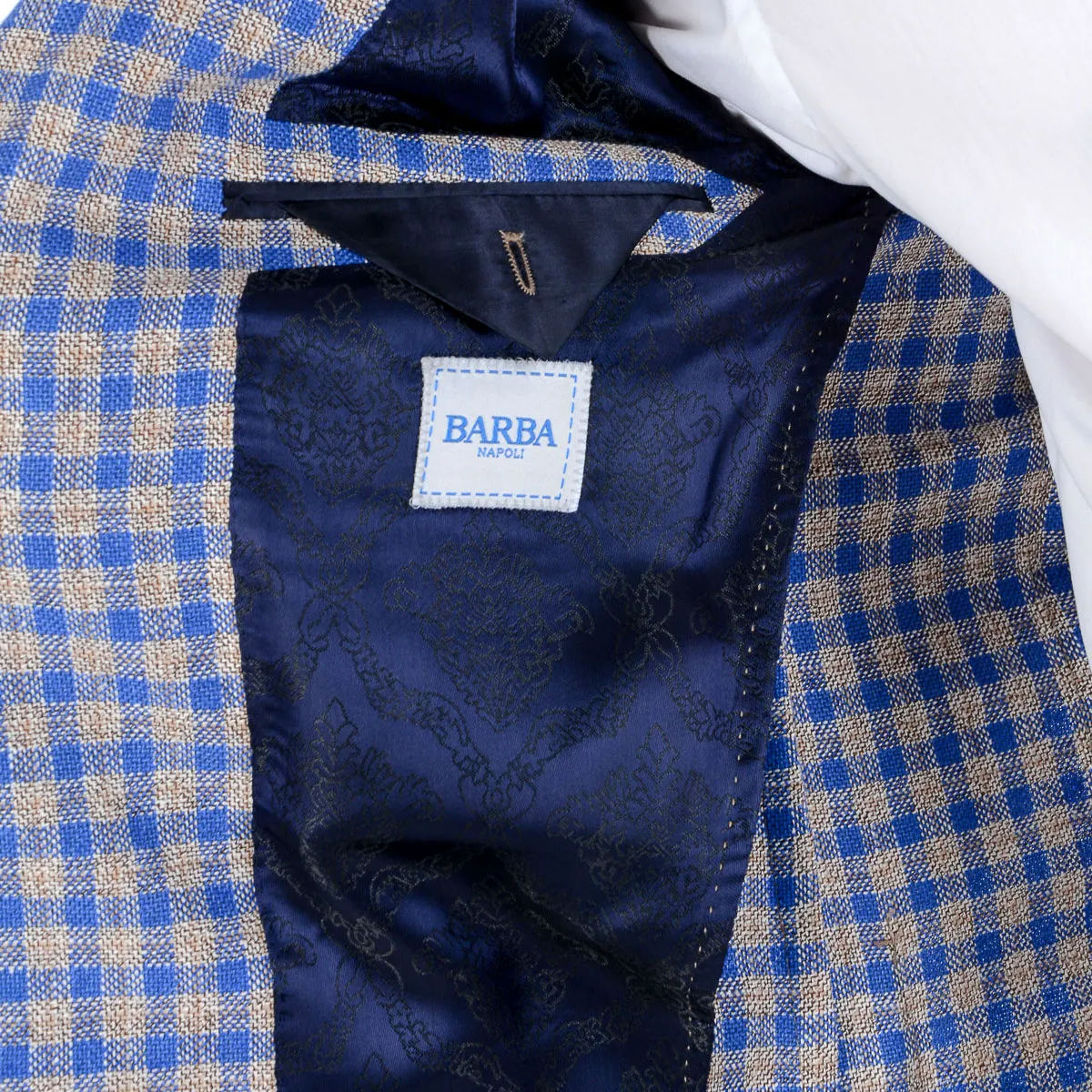 Barba Napoli Mens Jacket Long Sleeves Checked