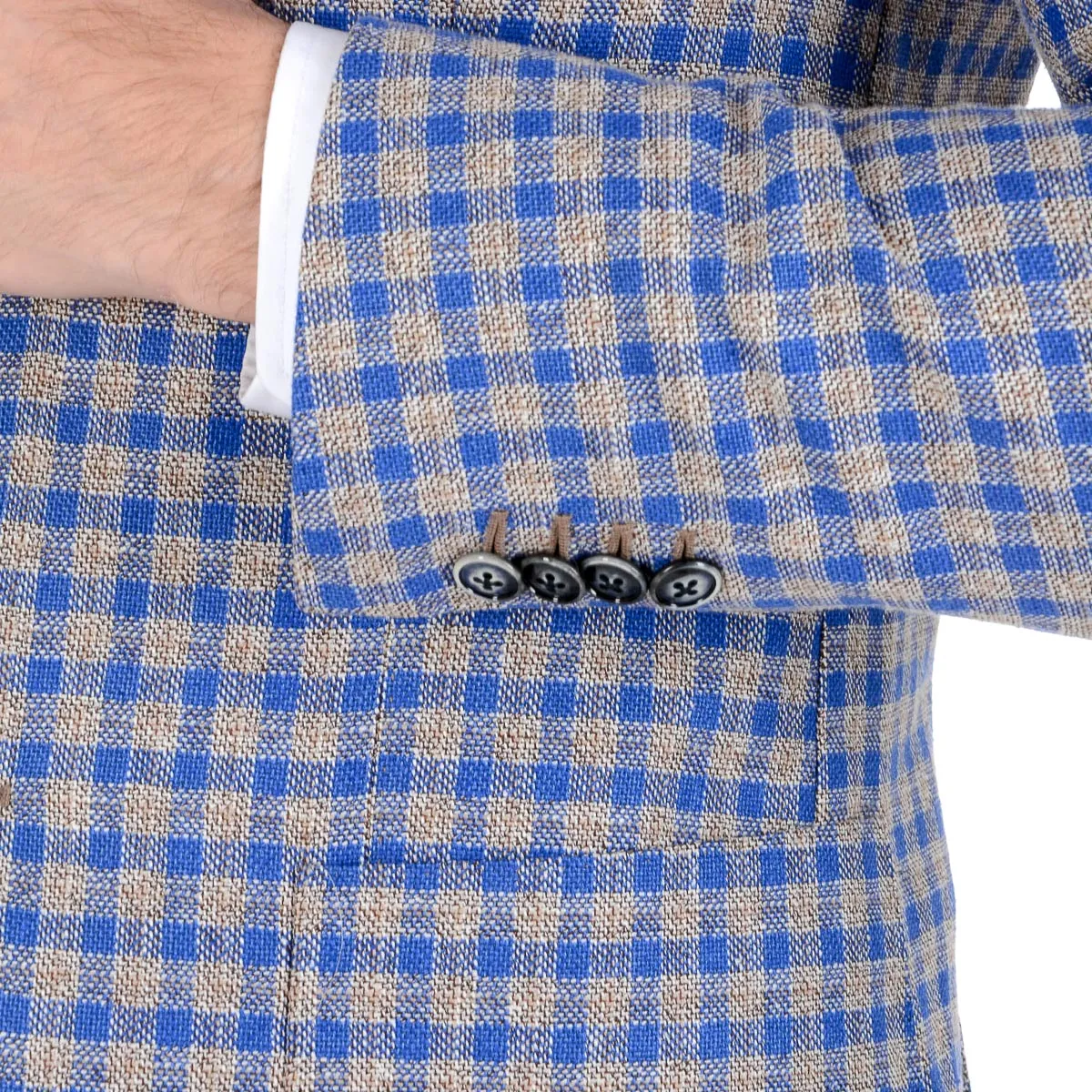 Barba Napoli Mens Jacket Long Sleeves Checked