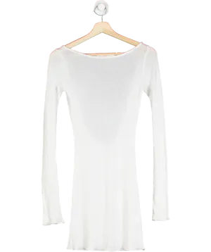 Bayse White Long Sleeve Backless Dress UK 6