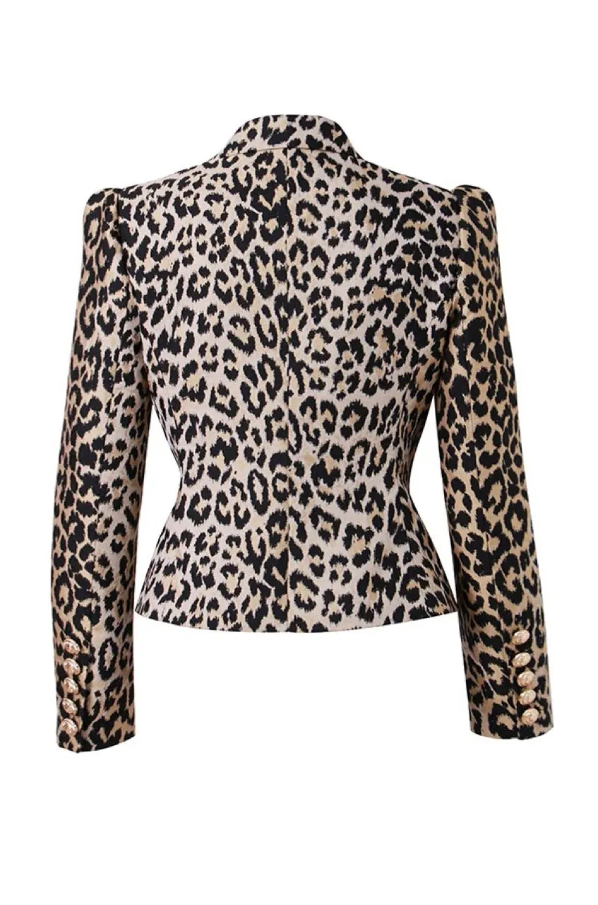 Bella Leopard Double-breasted Blazer