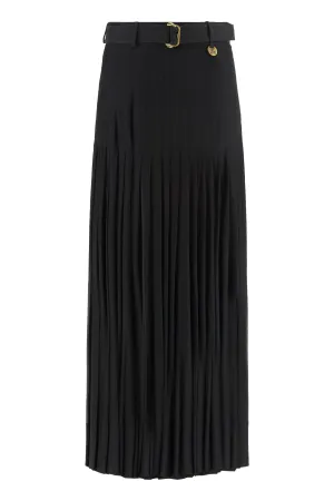 Belted crepe skirt