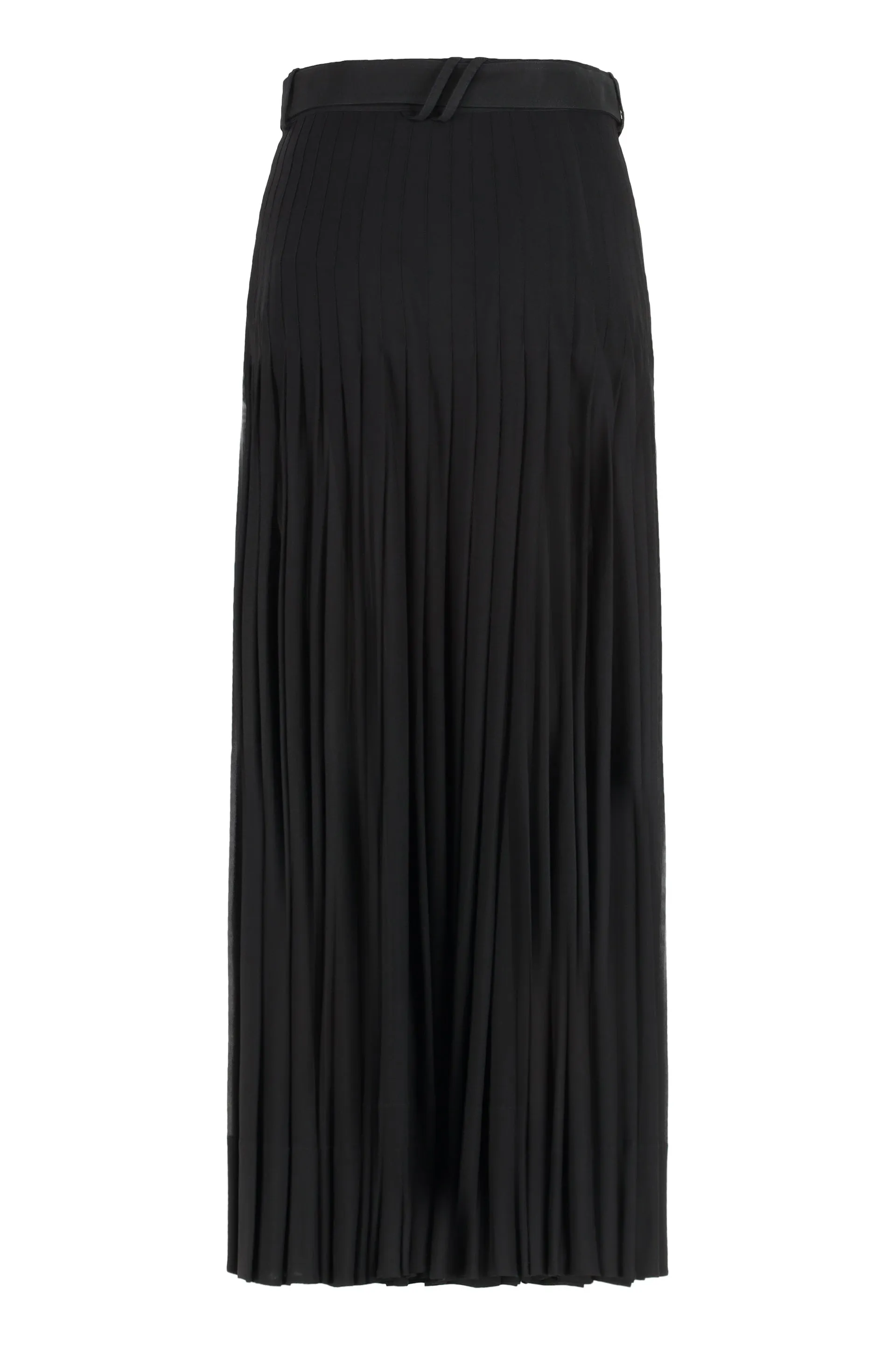 Belted crepe skirt