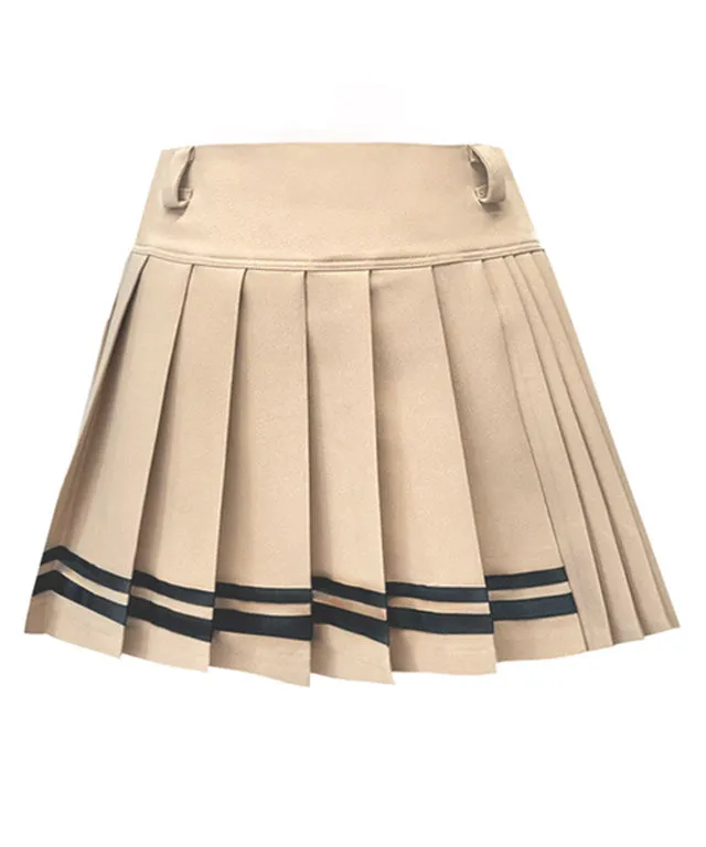BENECIA 12 Double Line Pleated Skirt - Beige