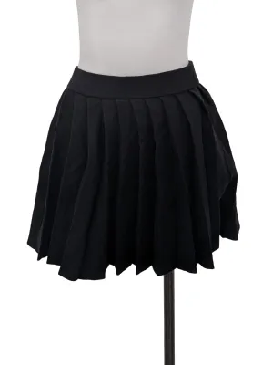 Black Pleated Short Skirt