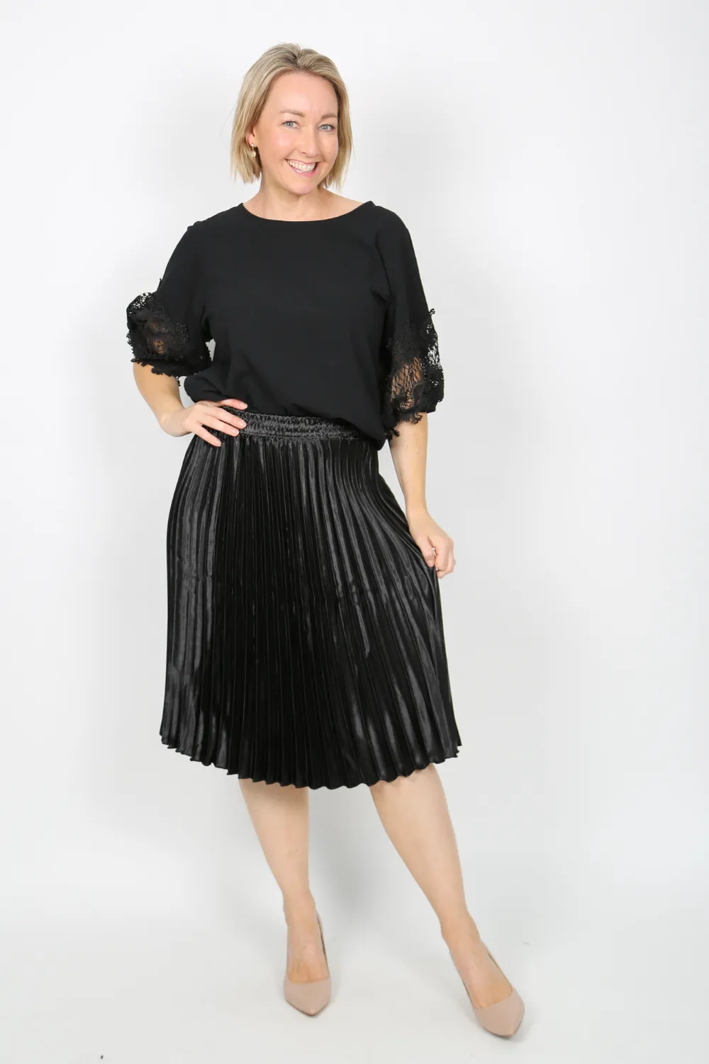 Black Pleated Skirt