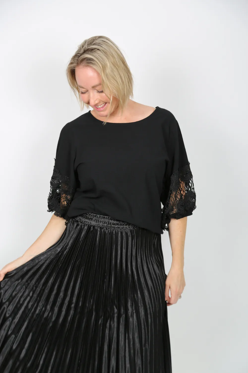 Black Pleated Skirt