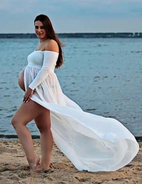 Black White Sexy Maternity Dresses for Photo Shoot Photography Strapless Maxi Dress