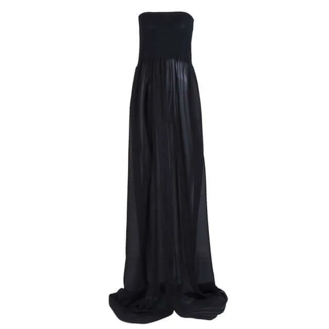 Black White Sexy Maternity Dresses for Photo Shoot Photography Strapless Maxi Dress