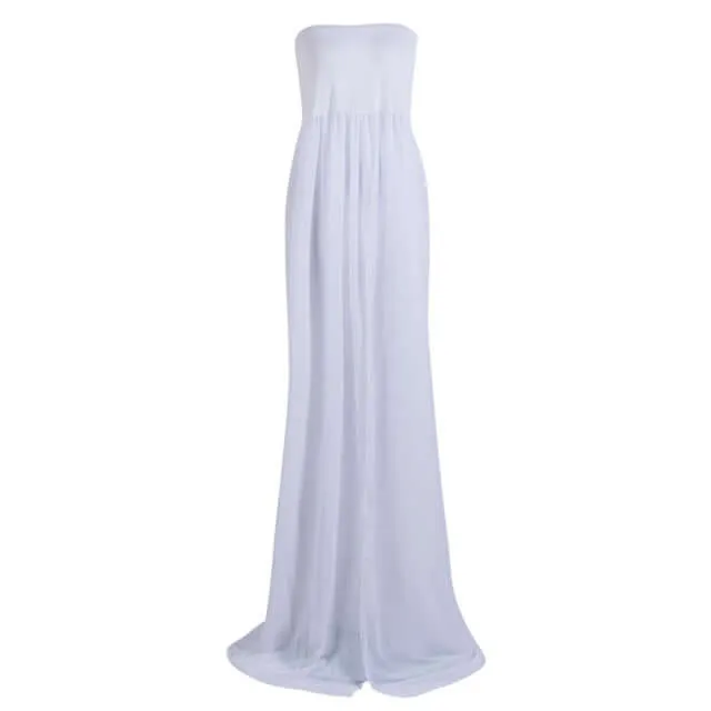Black White Sexy Maternity Dresses for Photo Shoot Photography Strapless Maxi Dress