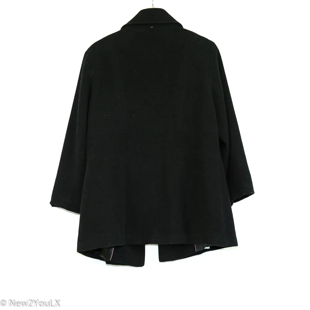 Black Wool Pea Coat (Calvin Klein)
