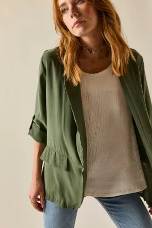 Blazer básica verde kaki