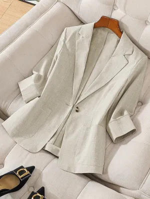 Blazer de Lino Clásico para Mujer