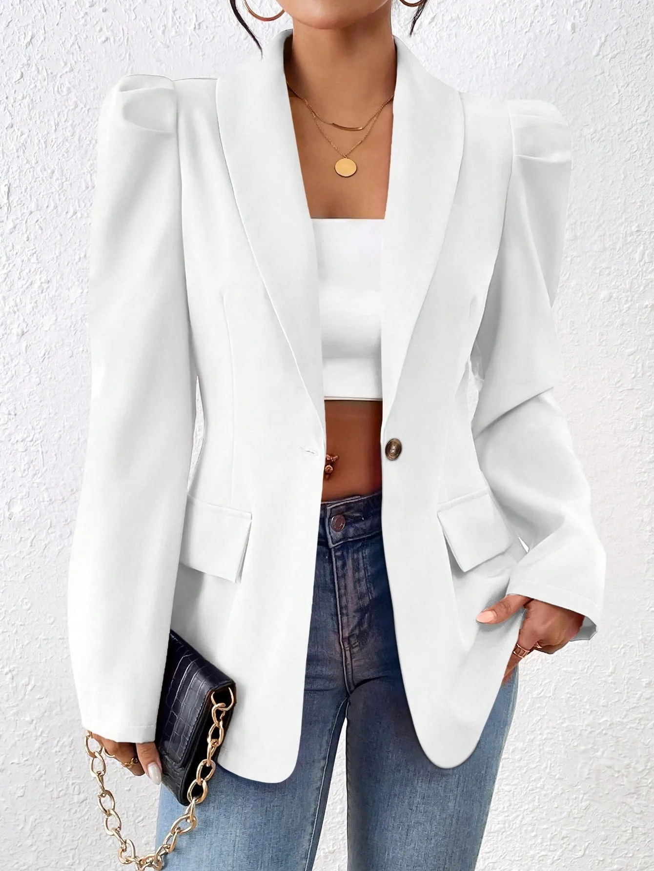 Blazer elegante de manga larga para mujer
