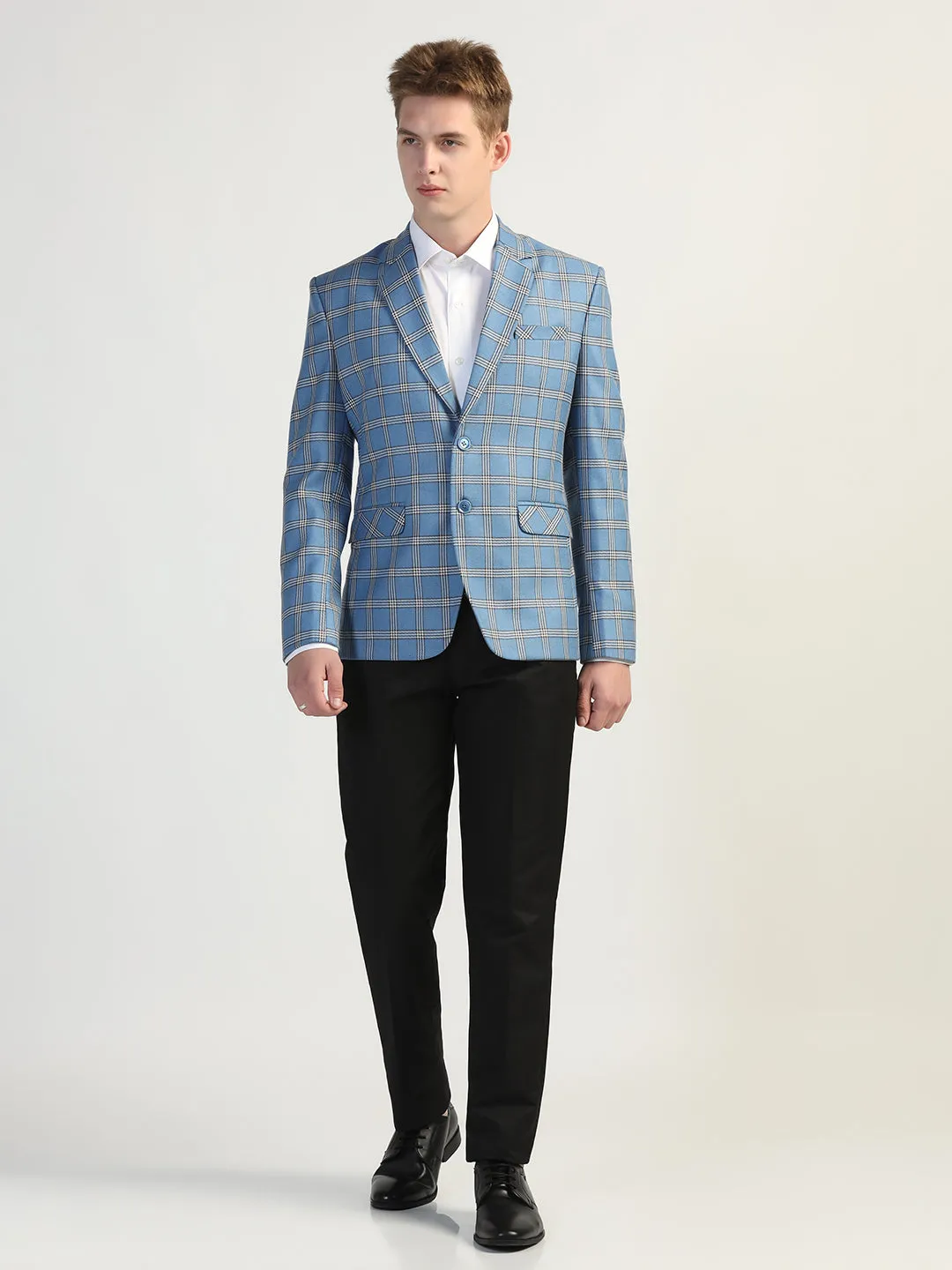 Blue Checked Tweed Blazer