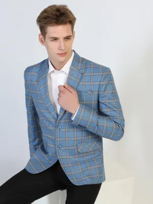 Blue Checked Tweed Blazer