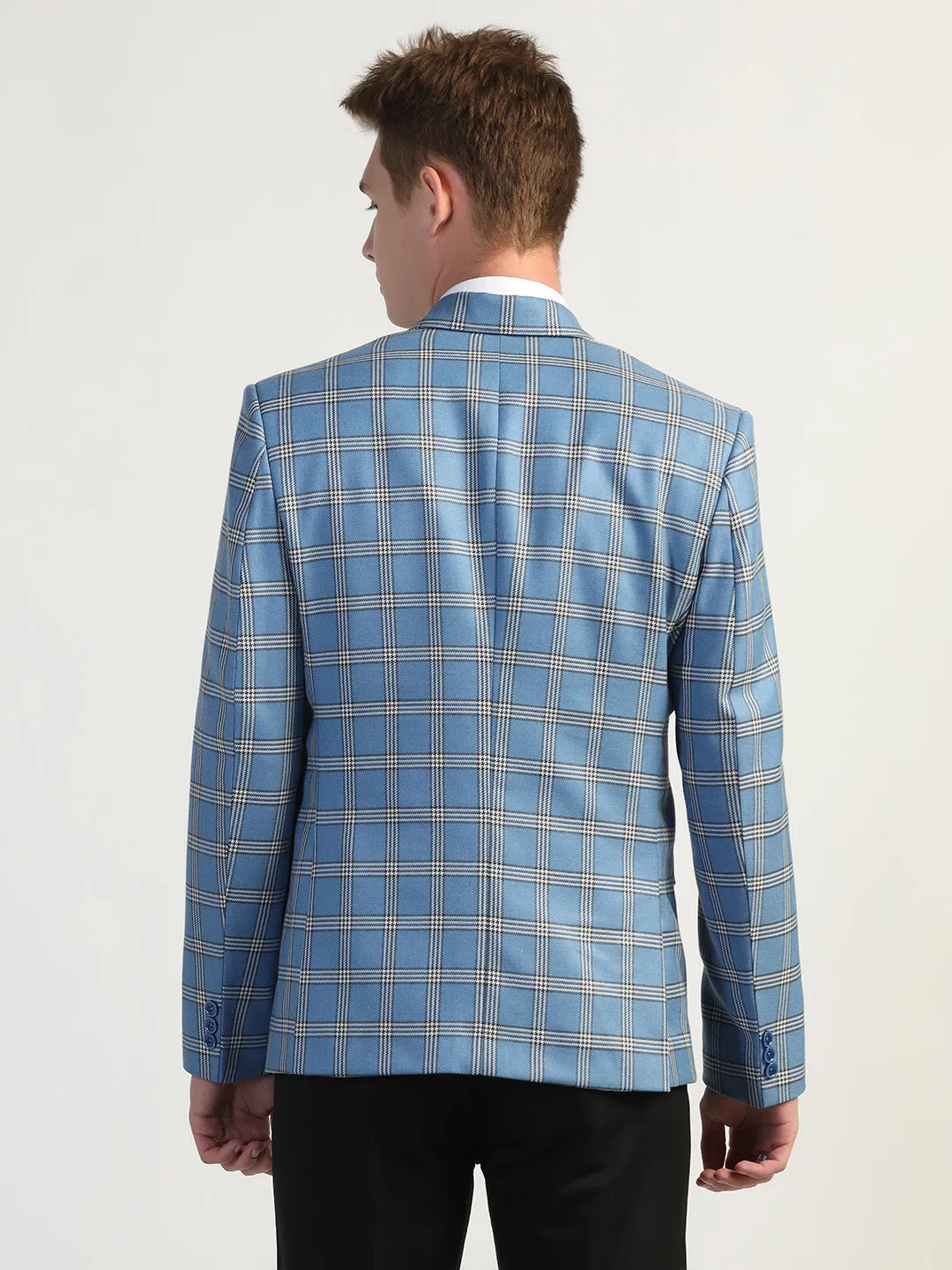 Blue Checked Tweed Blazer