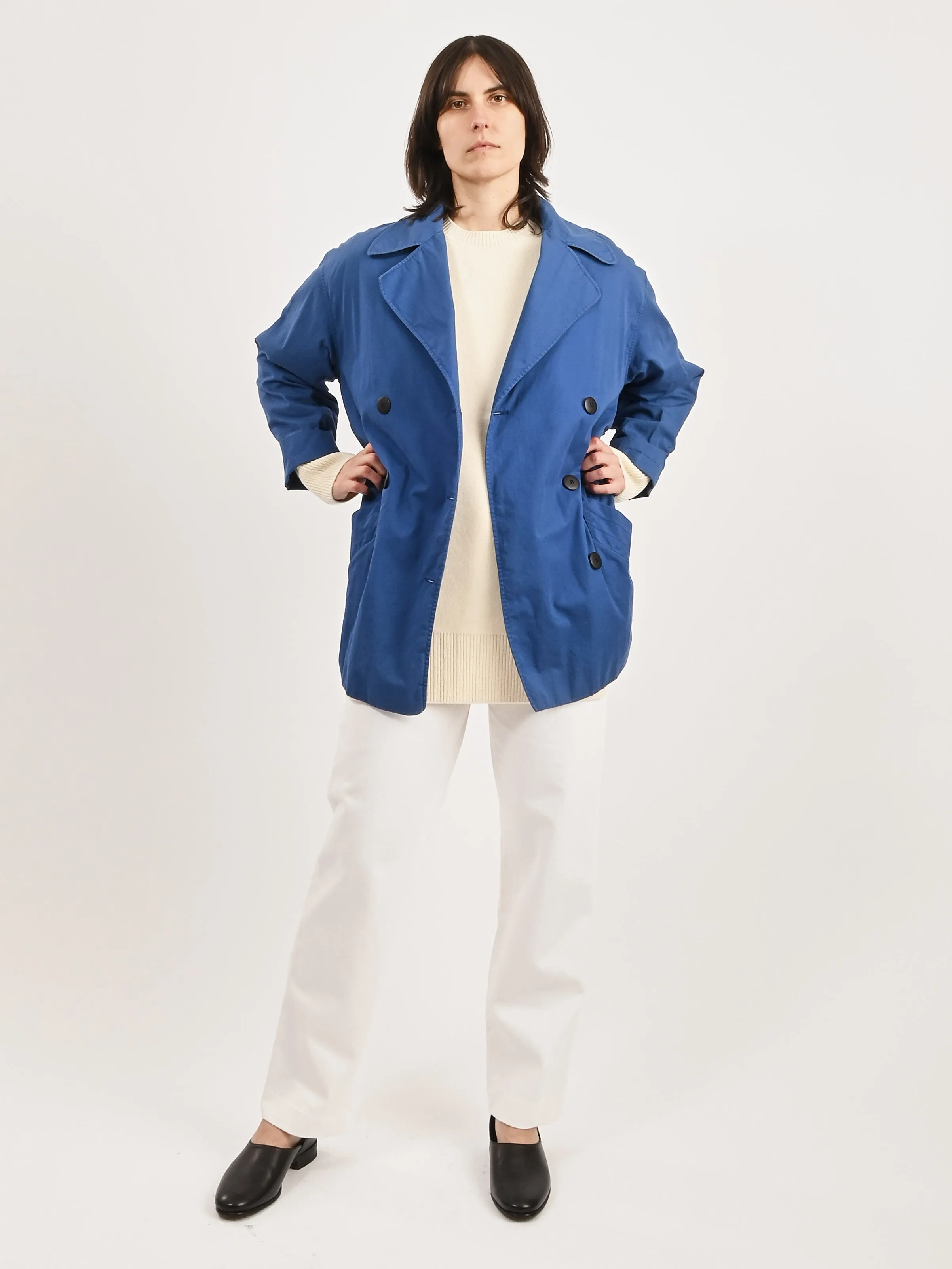 Blue Rodier Unlined Pea Jacket