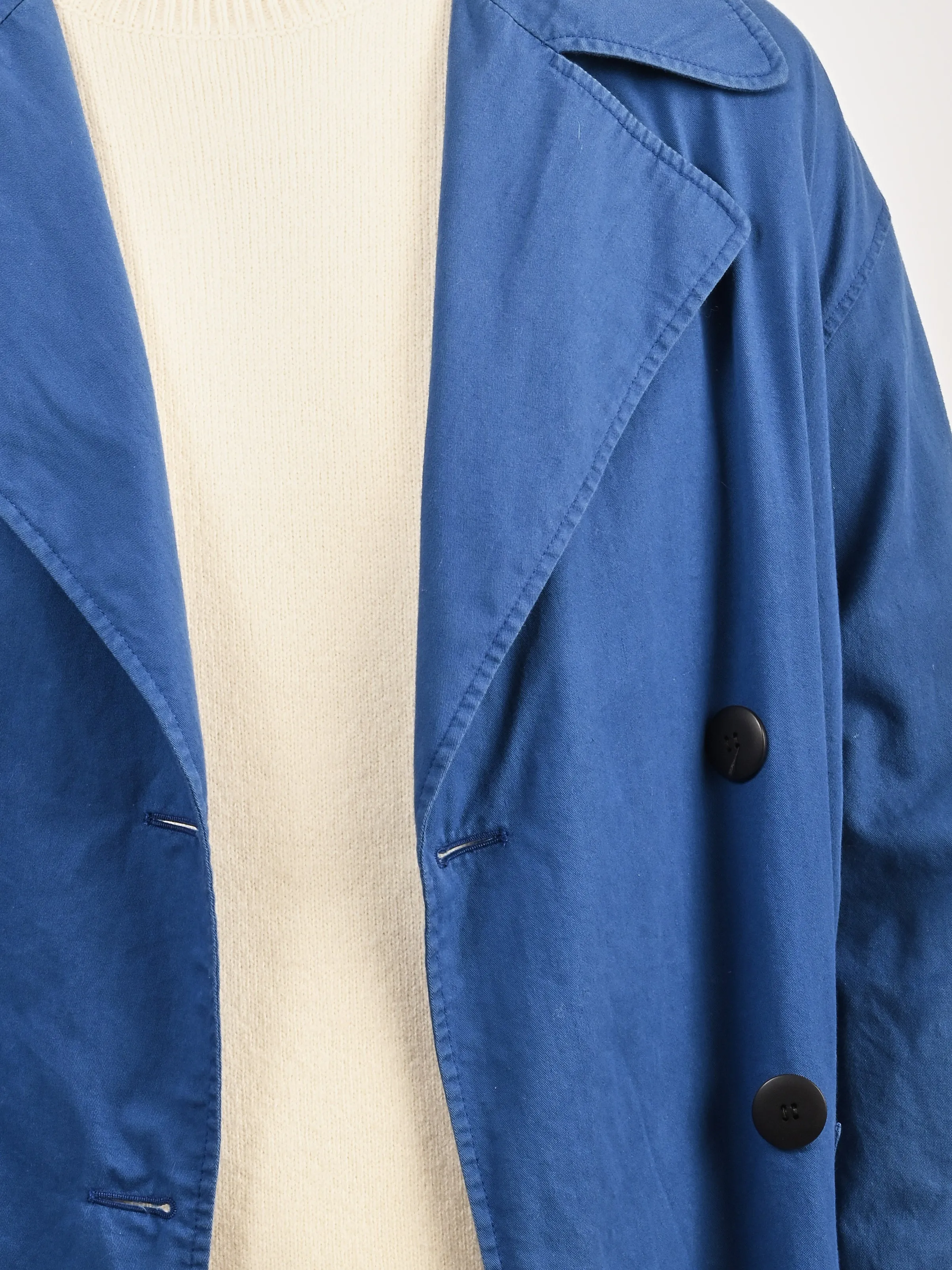 Blue Rodier Unlined Pea Jacket