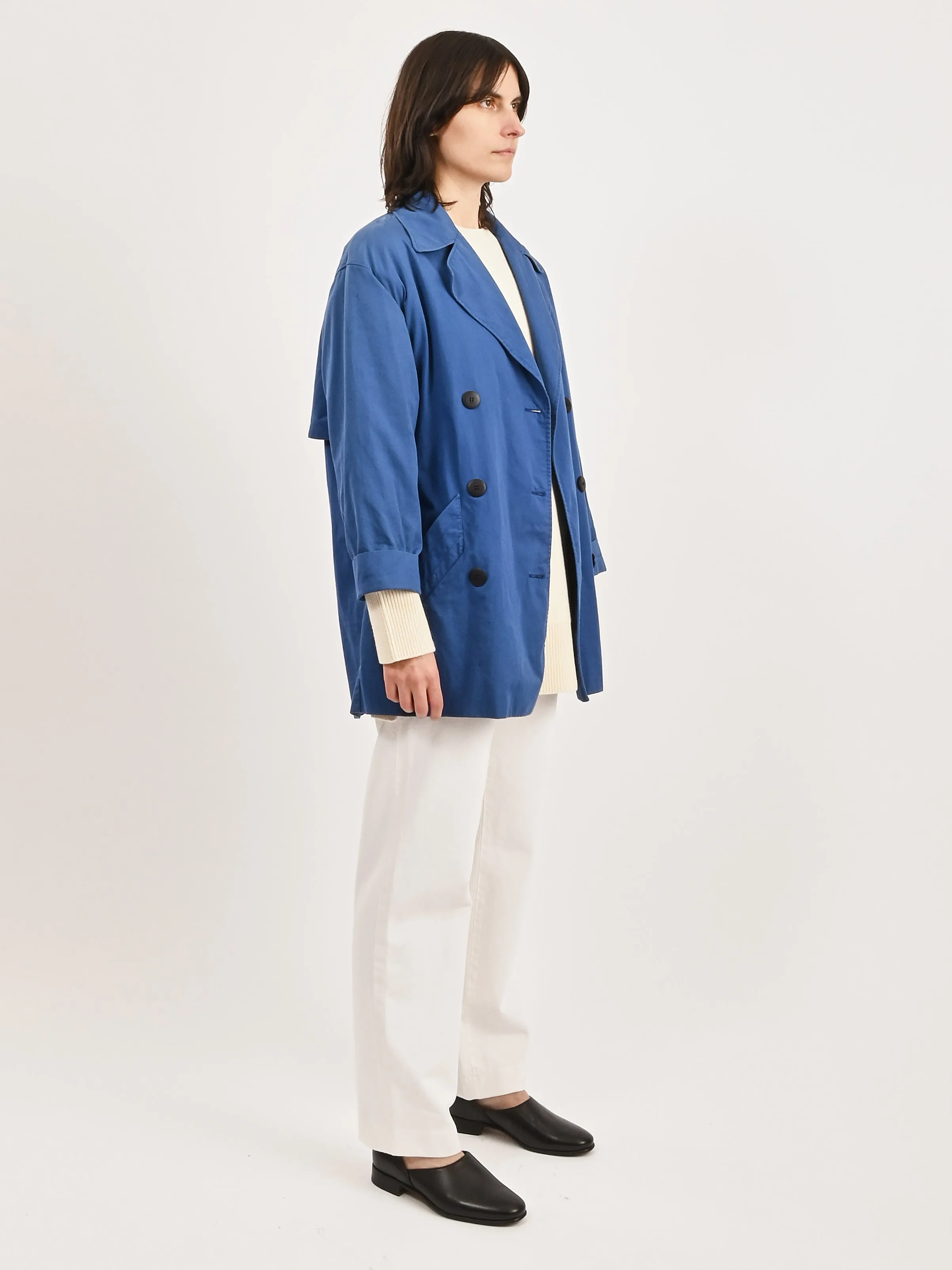 Blue Rodier Unlined Pea Jacket