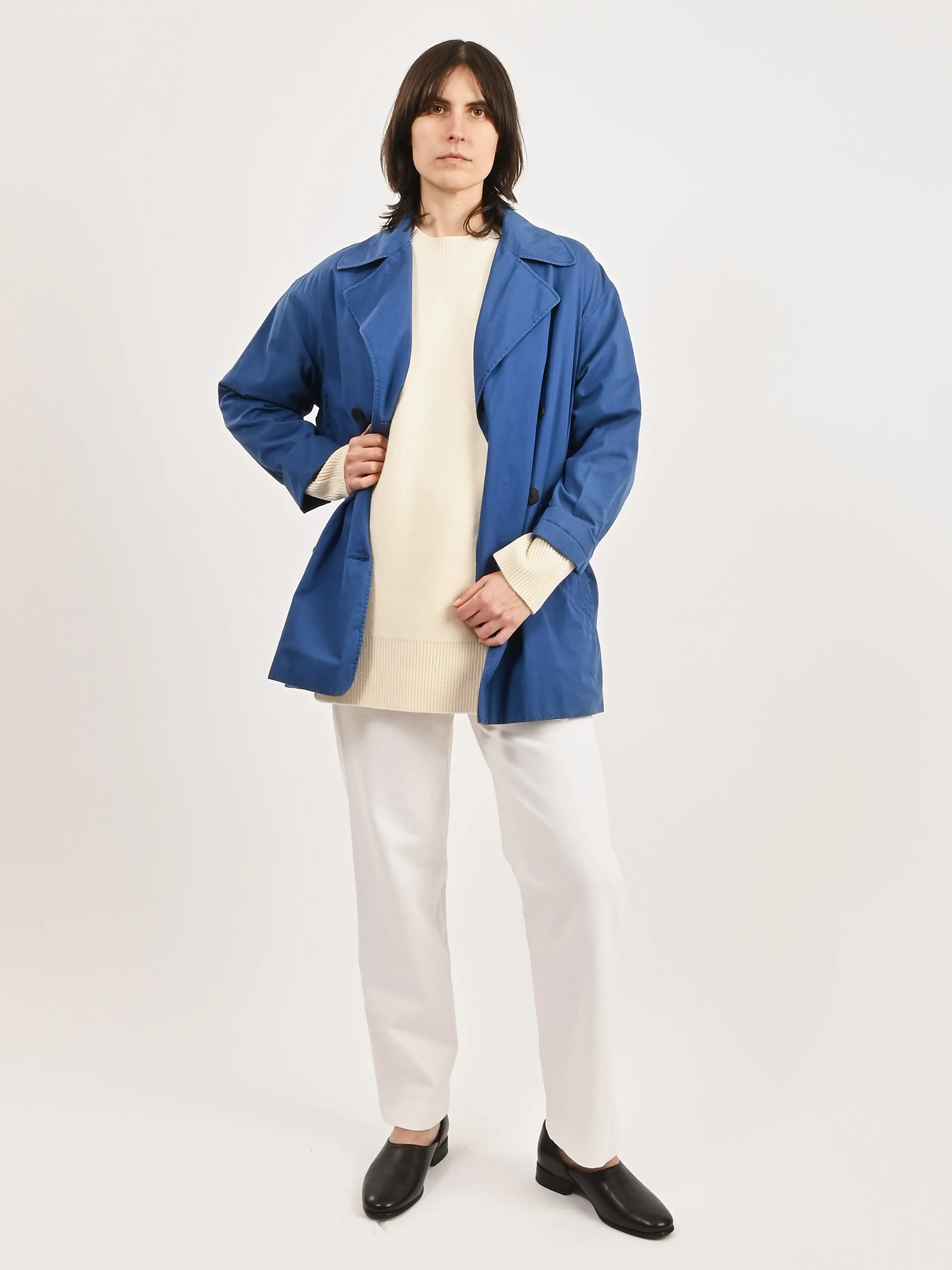 Blue Rodier Unlined Pea Jacket