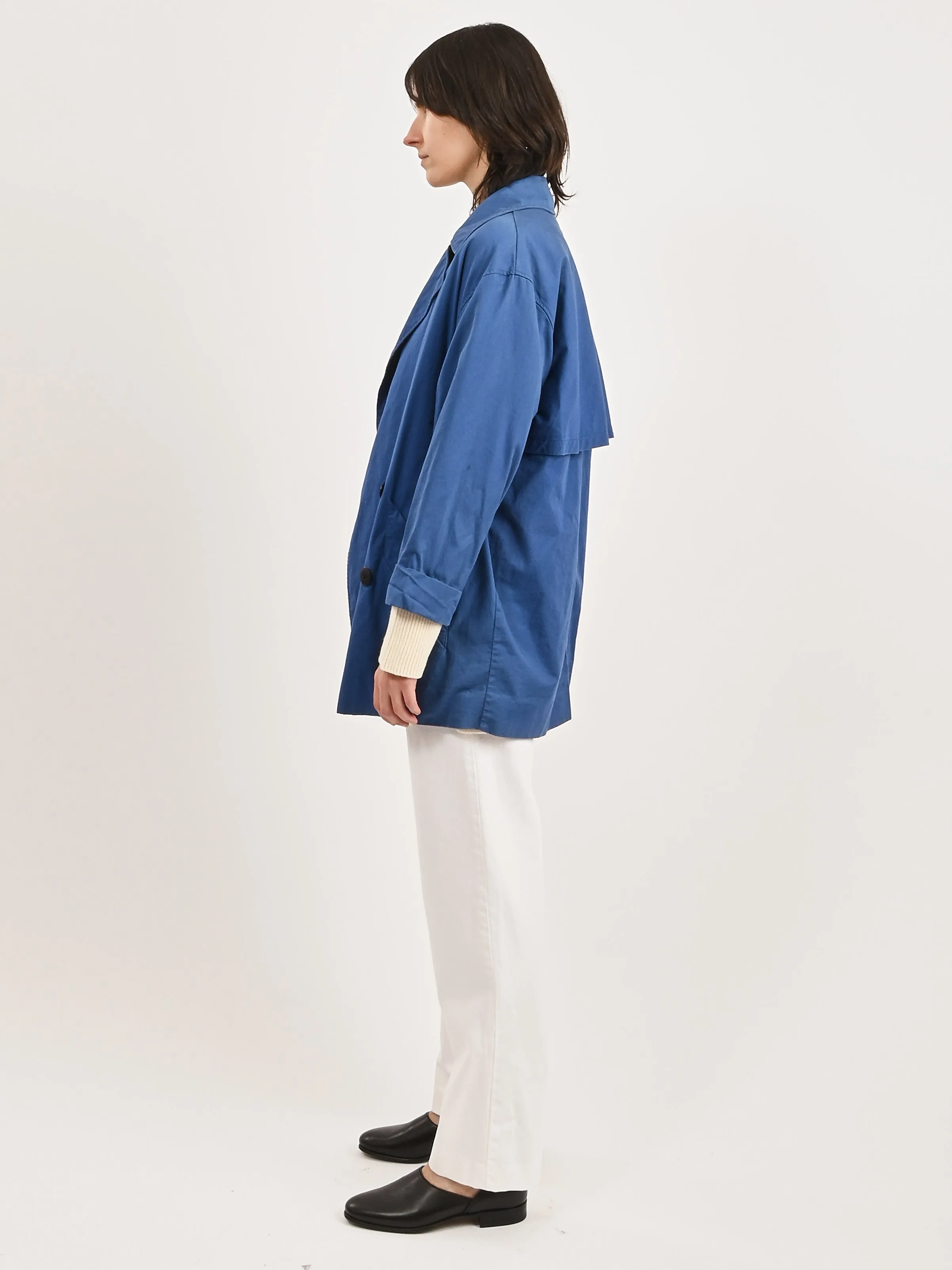 Blue Rodier Unlined Pea Jacket