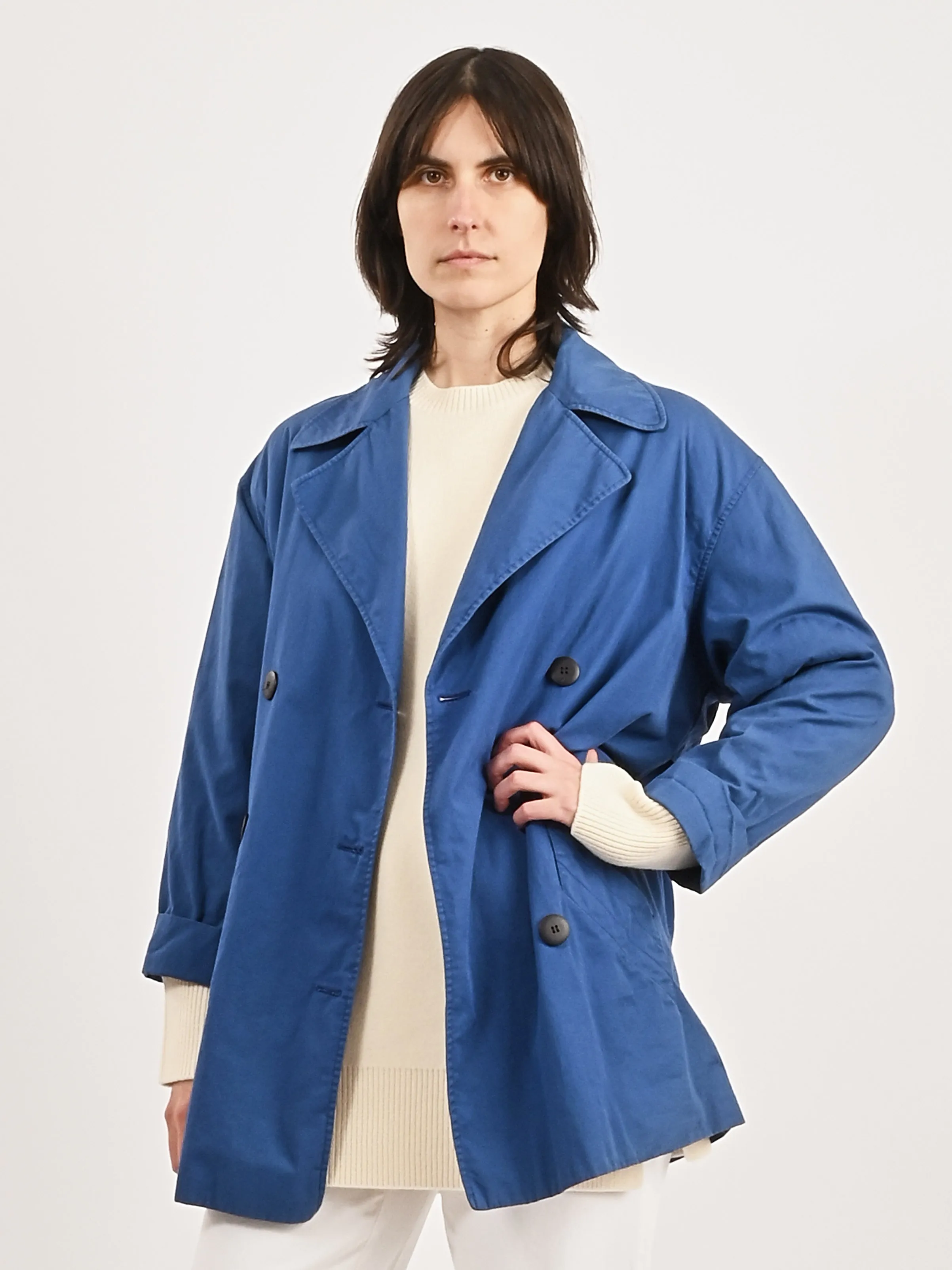 Blue Rodier Unlined Pea Jacket