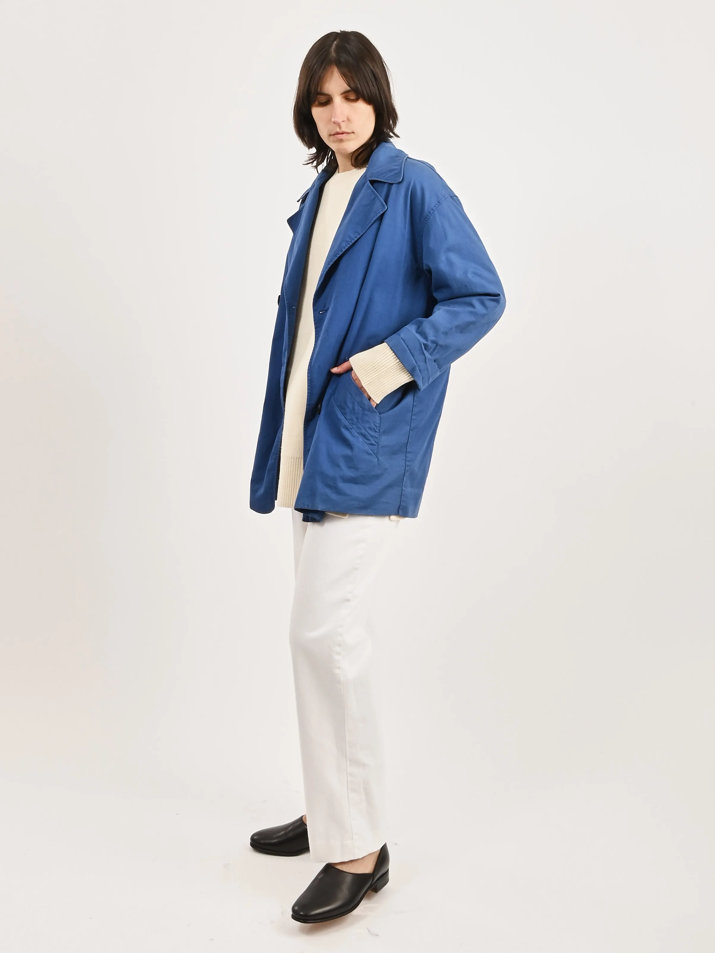 Blue Rodier Unlined Pea Jacket