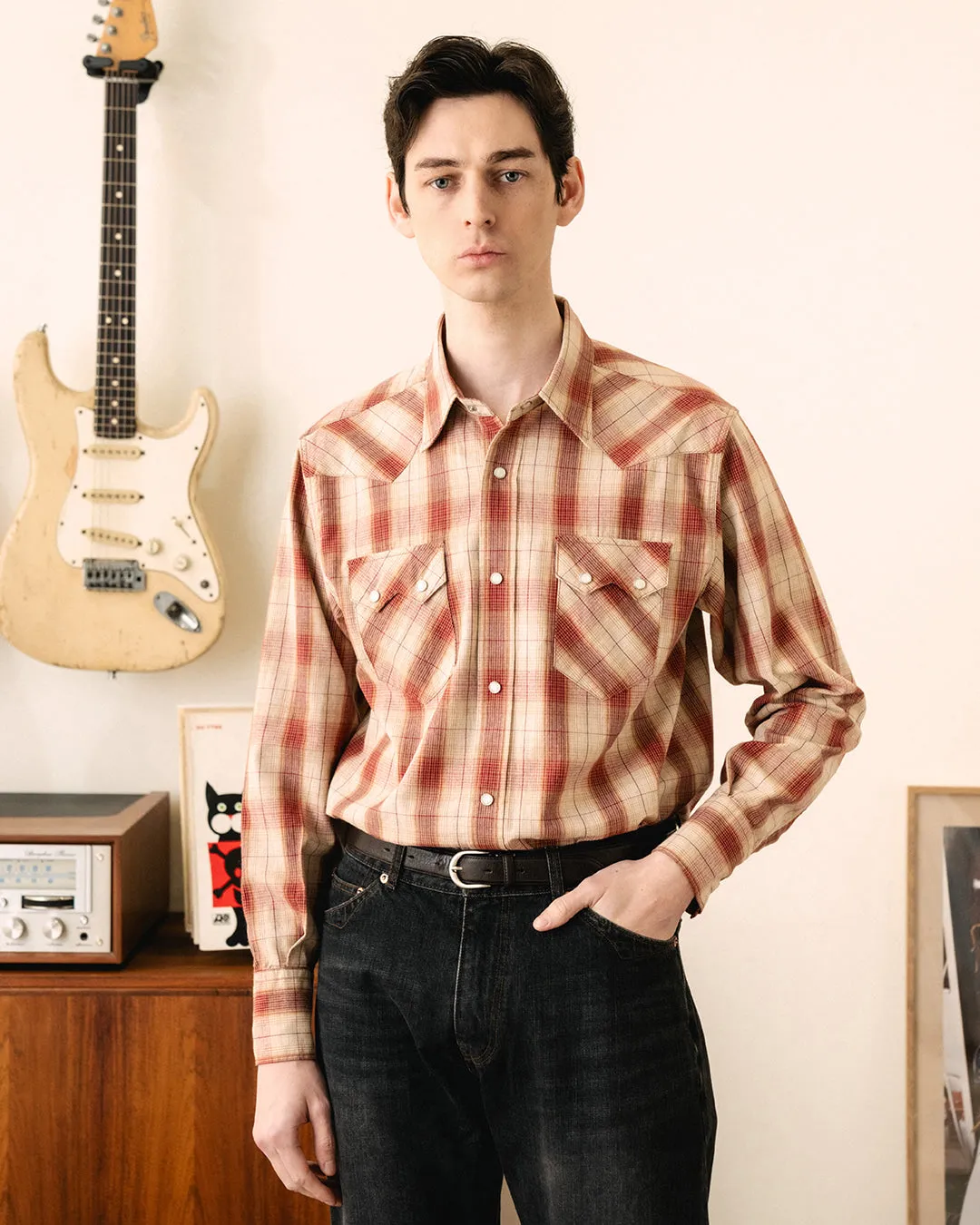 Boogie Holiday CHECKED WESTERN SHIRT (RED)