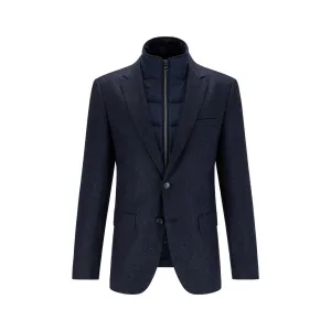 Boss Slim-fit tweed jacket with detachable padded inner
