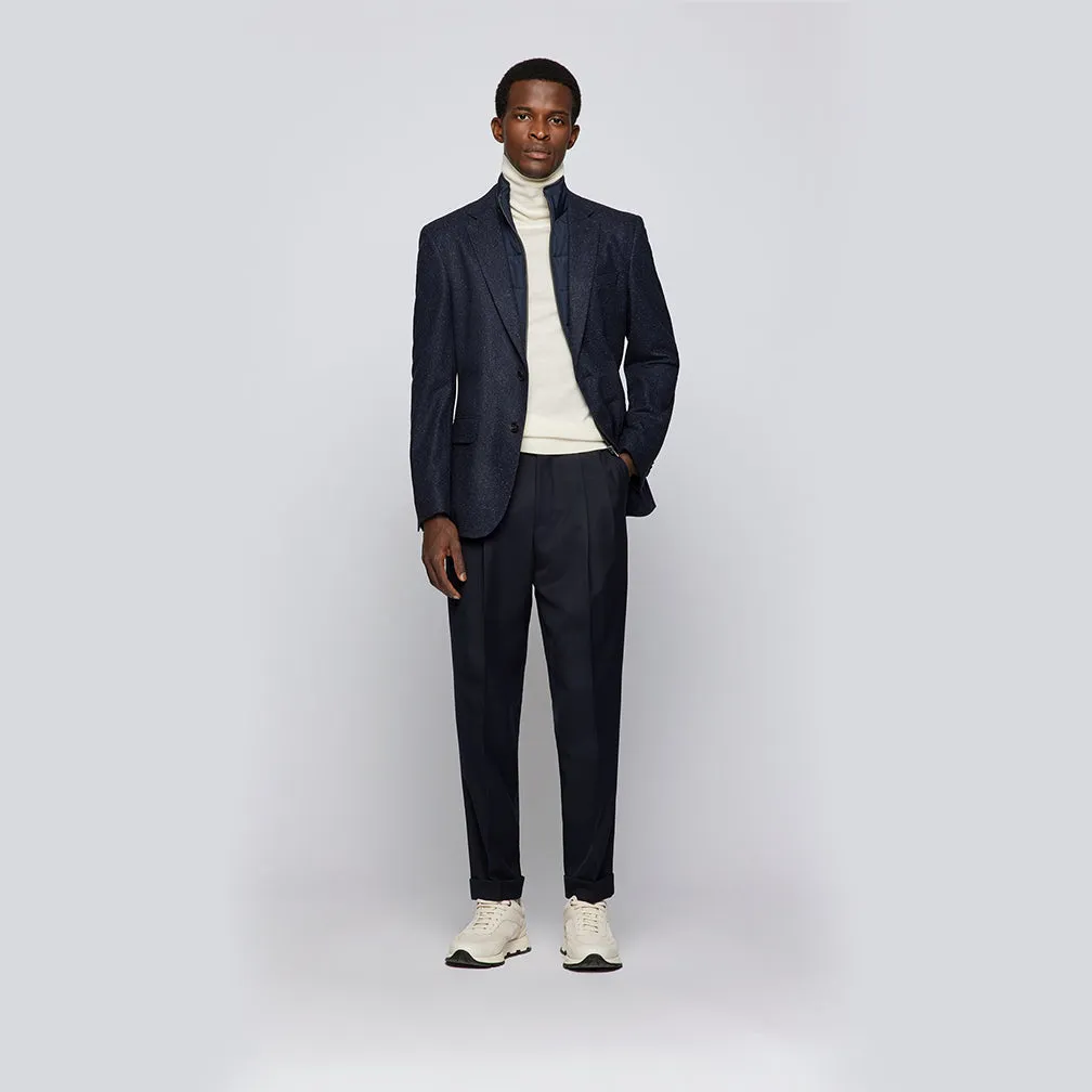 Boss Slim-fit tweed jacket with detachable padded inner