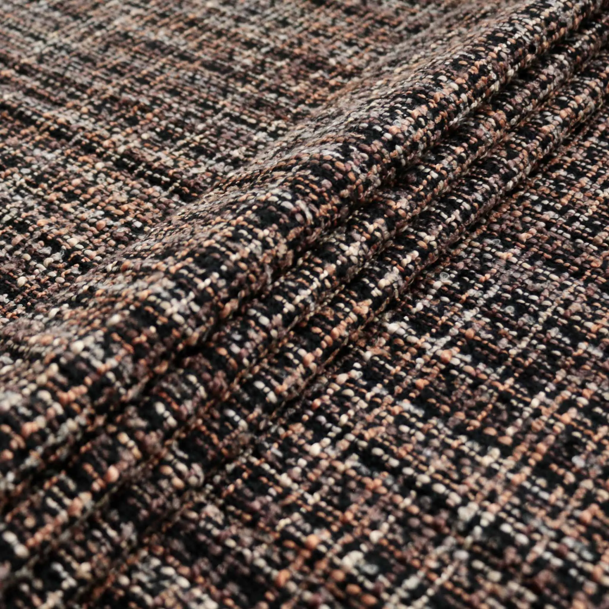 Boucle Fabric - Beige and Grey