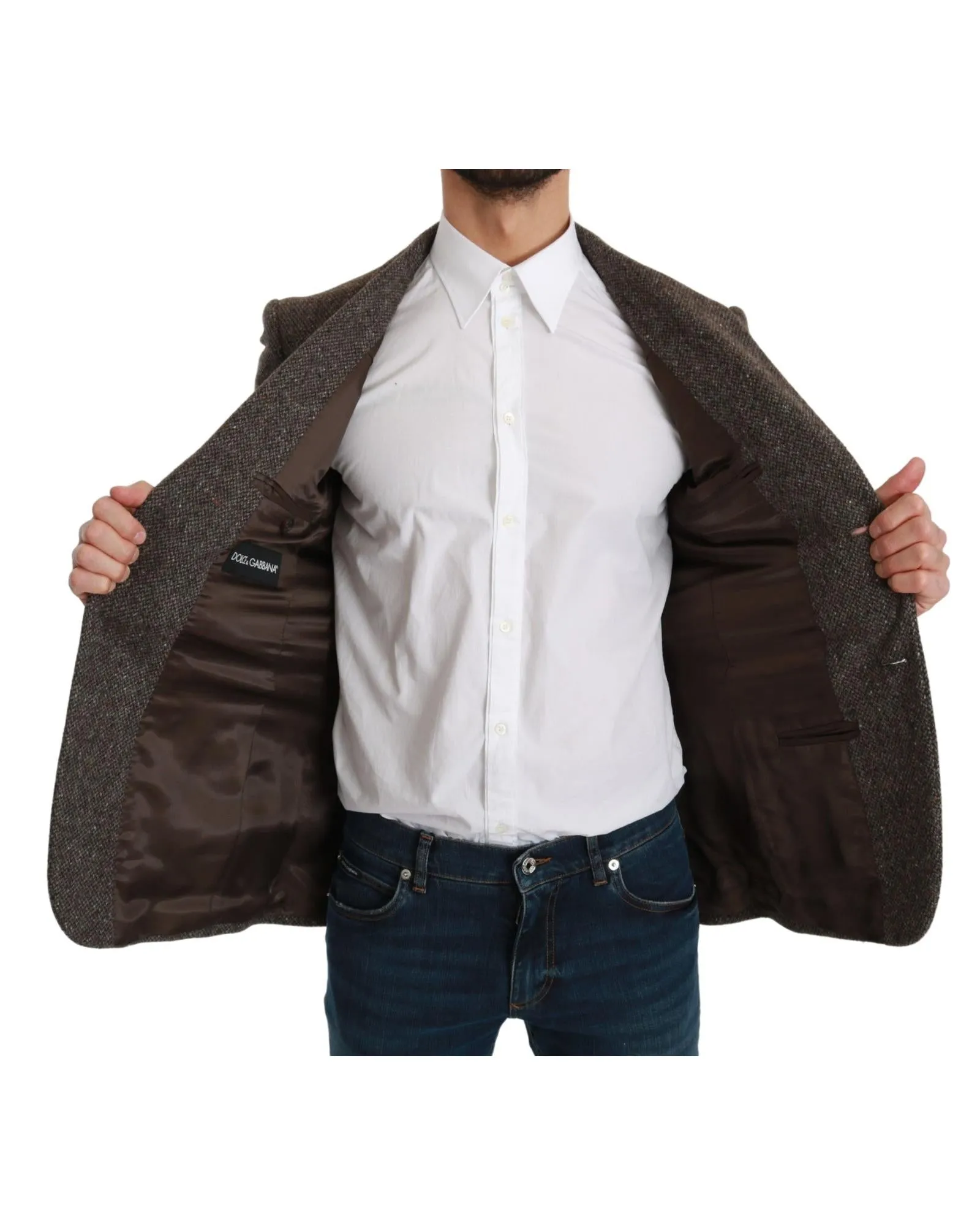 Brown Tweed Blazer Classic Fit