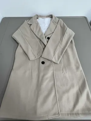 CaiYiEr Top Coats Womens Notched Lapel Collar Double Breasted Pea Coat Winter Wool Blend Over Coats Long Jackets