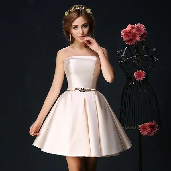 Candy Color Strapless Mini Cocktail Dress