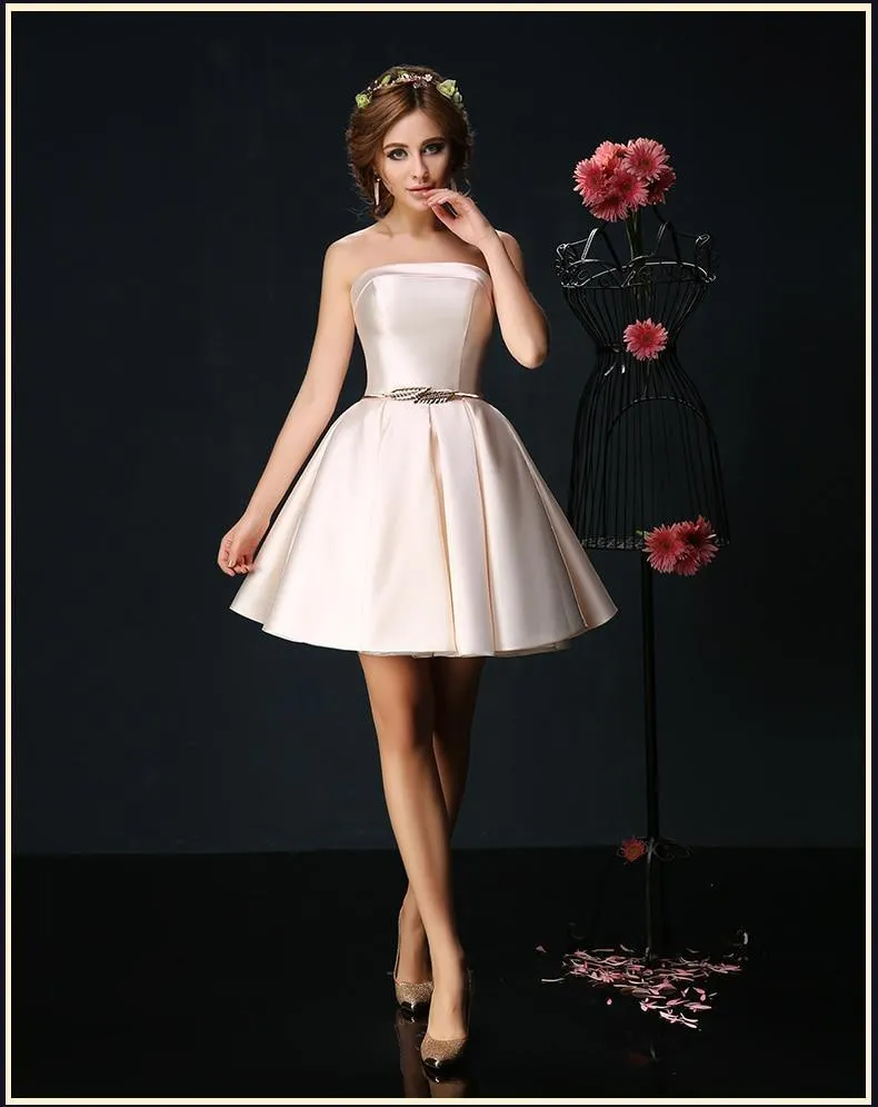 Candy Color Strapless Mini Cocktail Dress