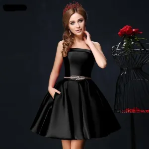 Candy Color Strapless Mini Cocktail Dress