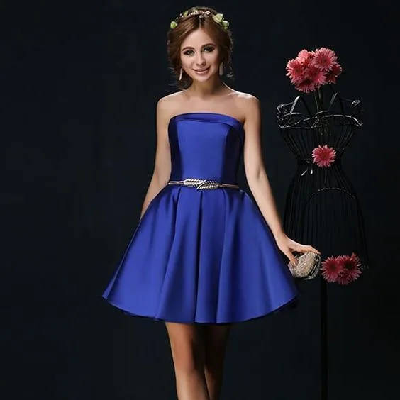 Candy Color Strapless Mini Cocktail Dress