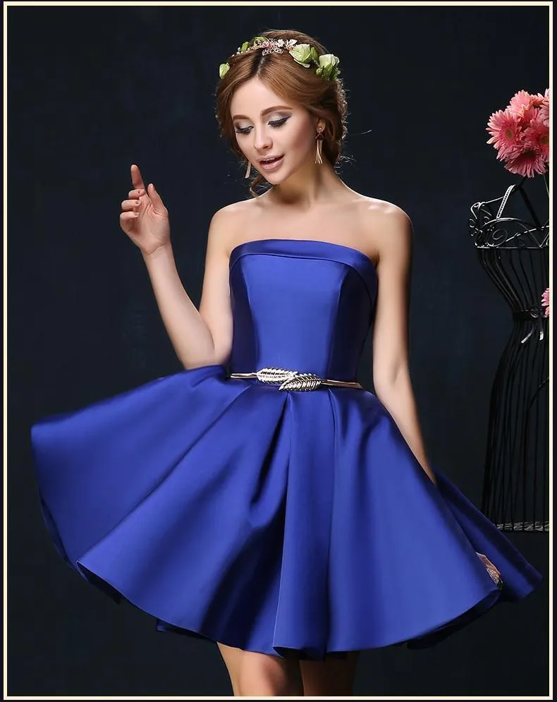 Candy Color Strapless Mini Cocktail Dress