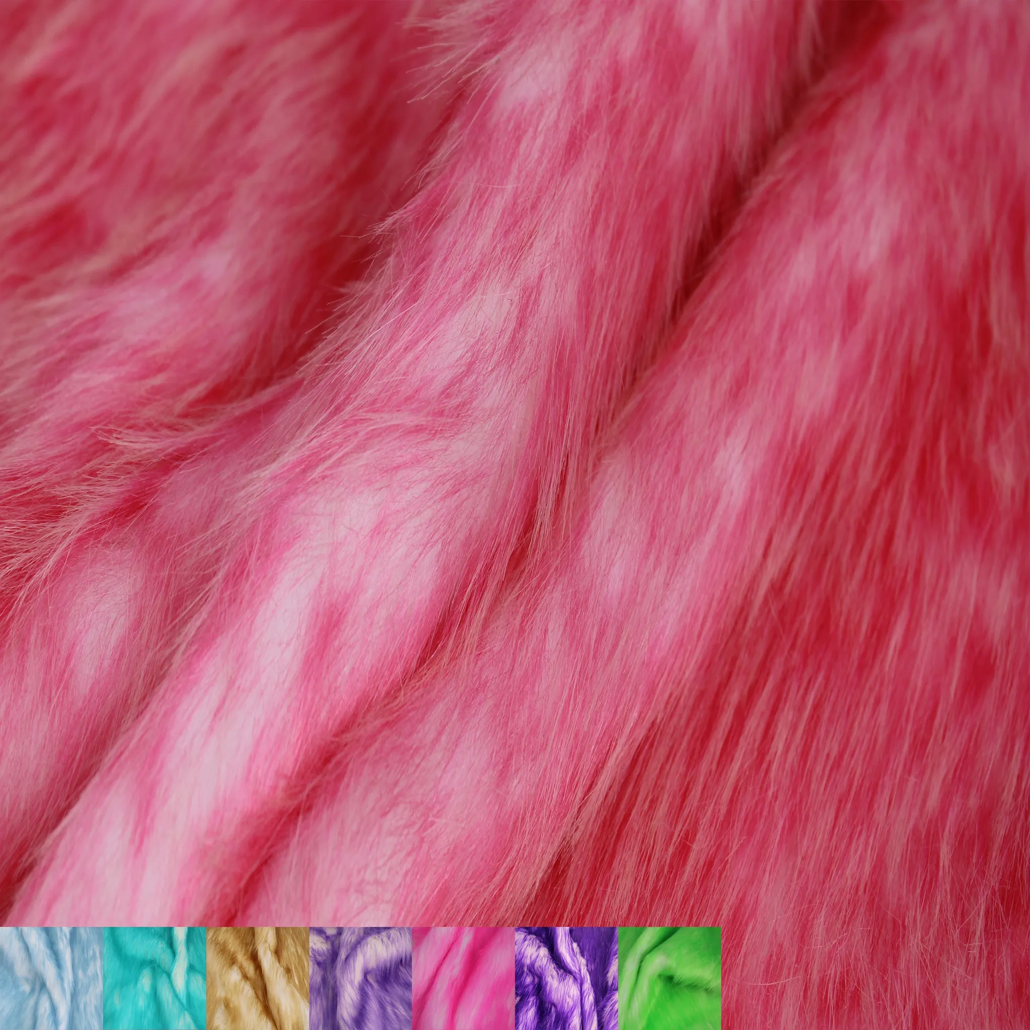 Candy Shade Faux Fur-Christmas Fuzzy-Fabric by The Yard-Fluffy, Soft, Shaggy Mohair-for Sewing, Costumes, Plush Toys, Apparel, Decoration, Gnome Beard Miniature - (SKU-6714)