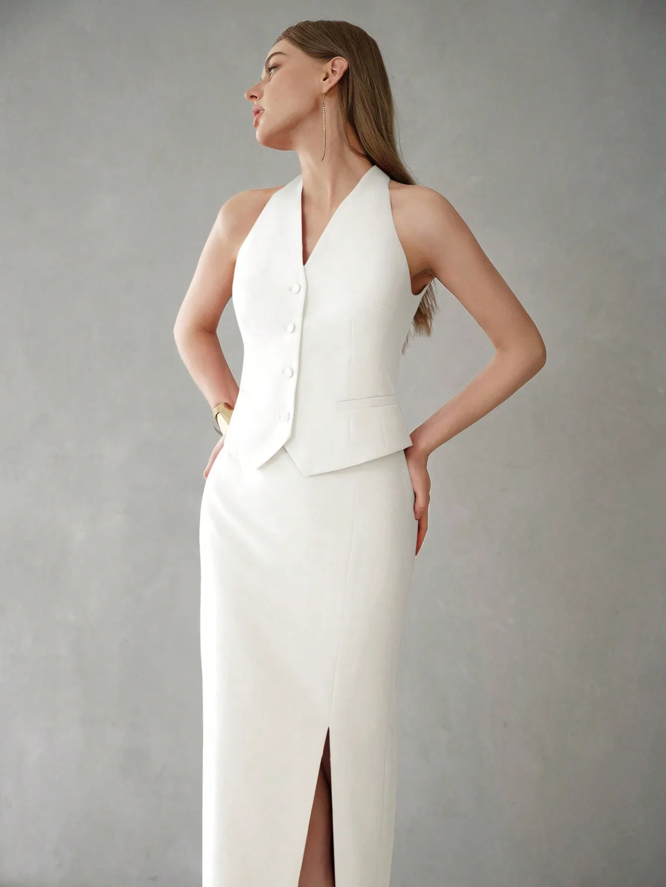 Chaleco Ligero Sin Mangas de Cuello Halter  CR