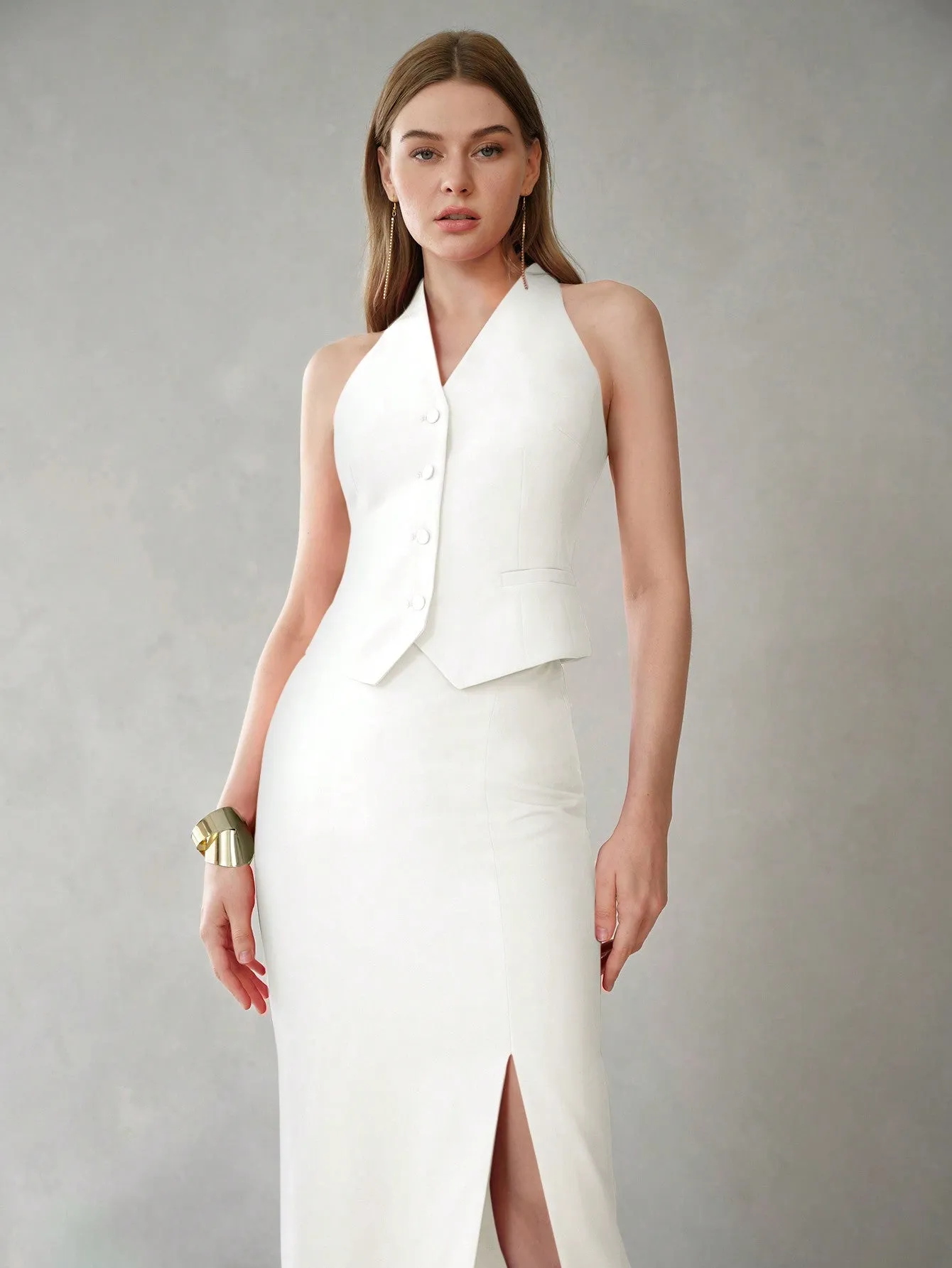 Chaleco Ligero Sin Mangas de Cuello Halter  CR
